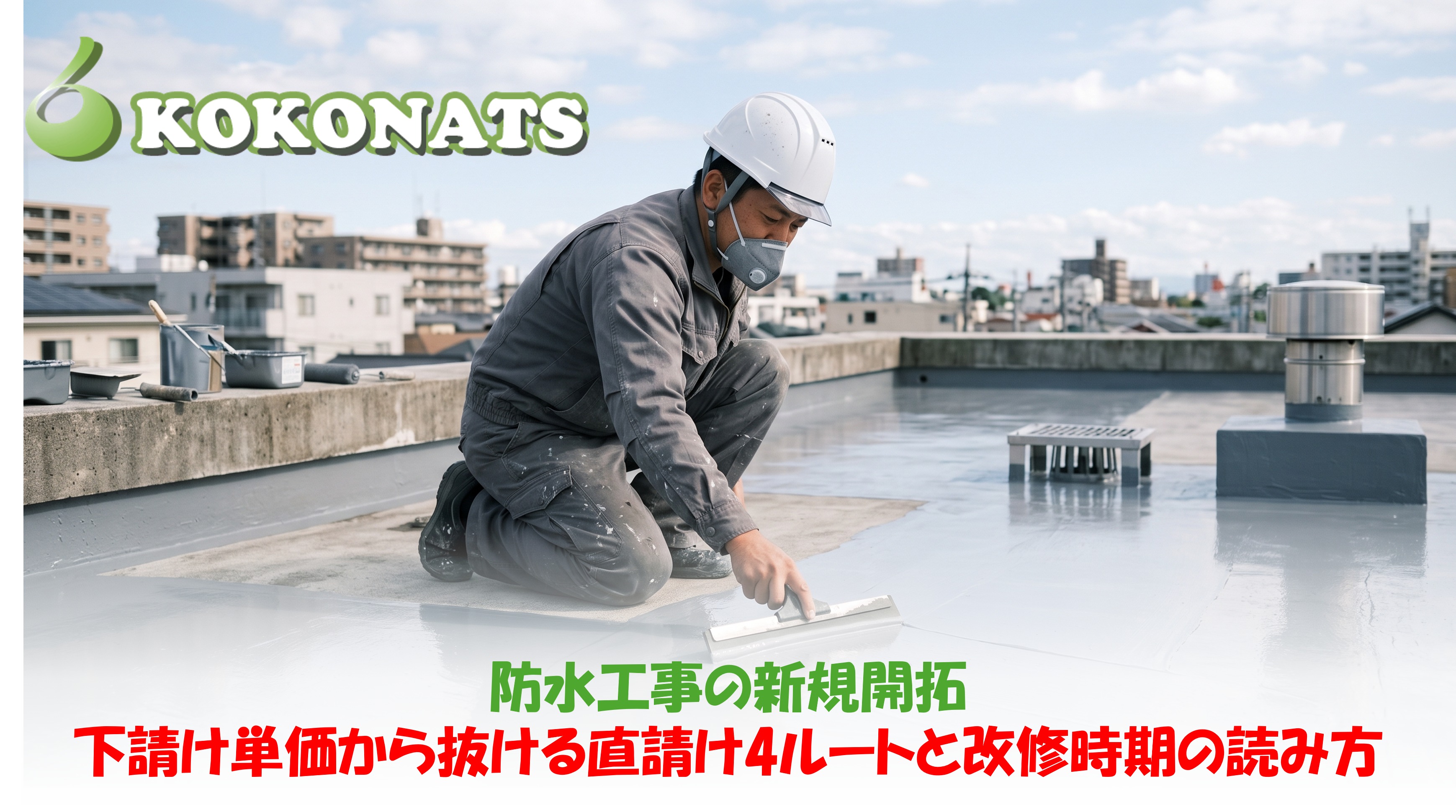 防水工事の新規開拓|下請け単価から抜ける直請け4ルートと改修時期の読み方。記事のタイトル画像