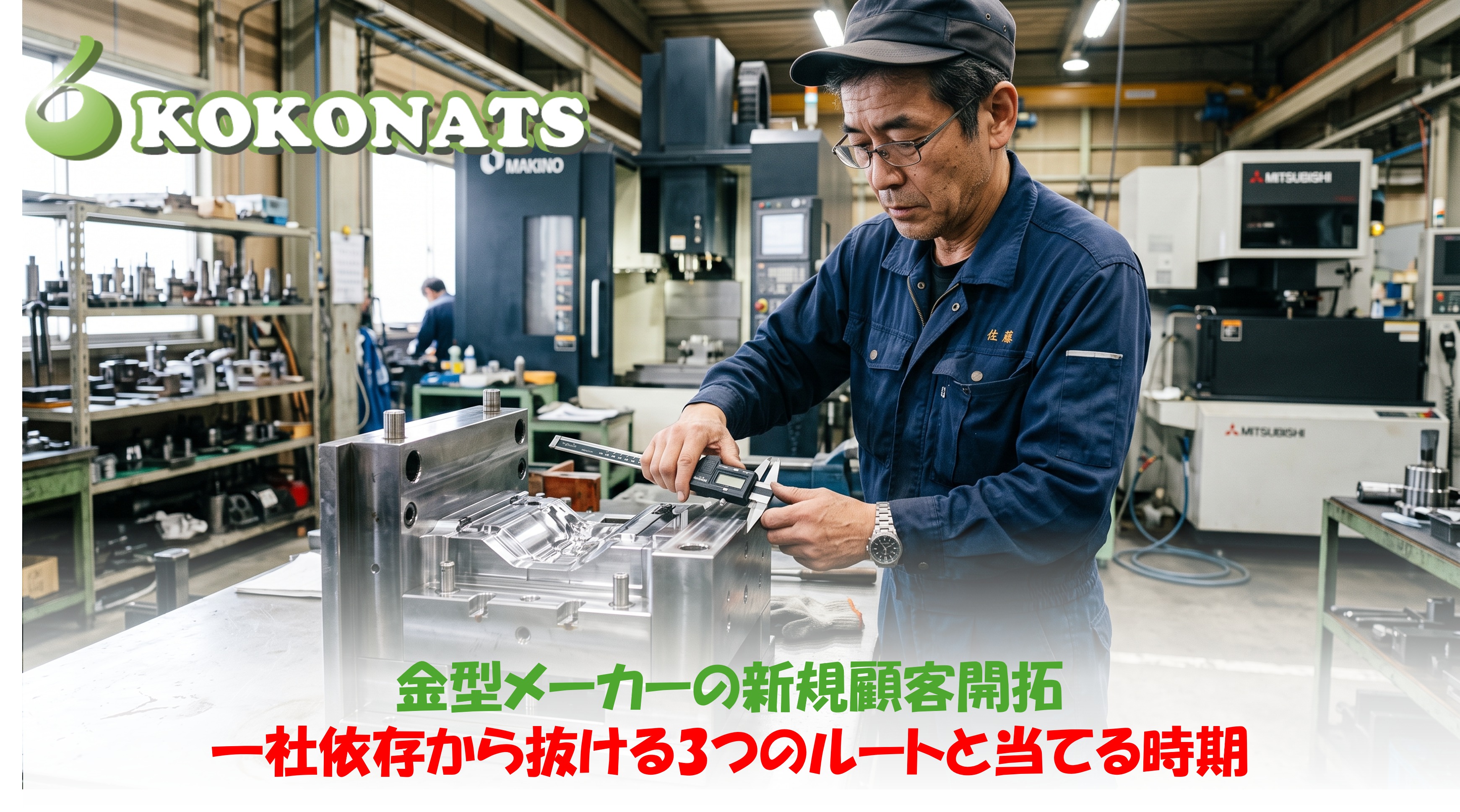 金型メーカーの新規顧客開拓|一社依存から抜ける3つのルートと当てる時期。記事のタイトル画像