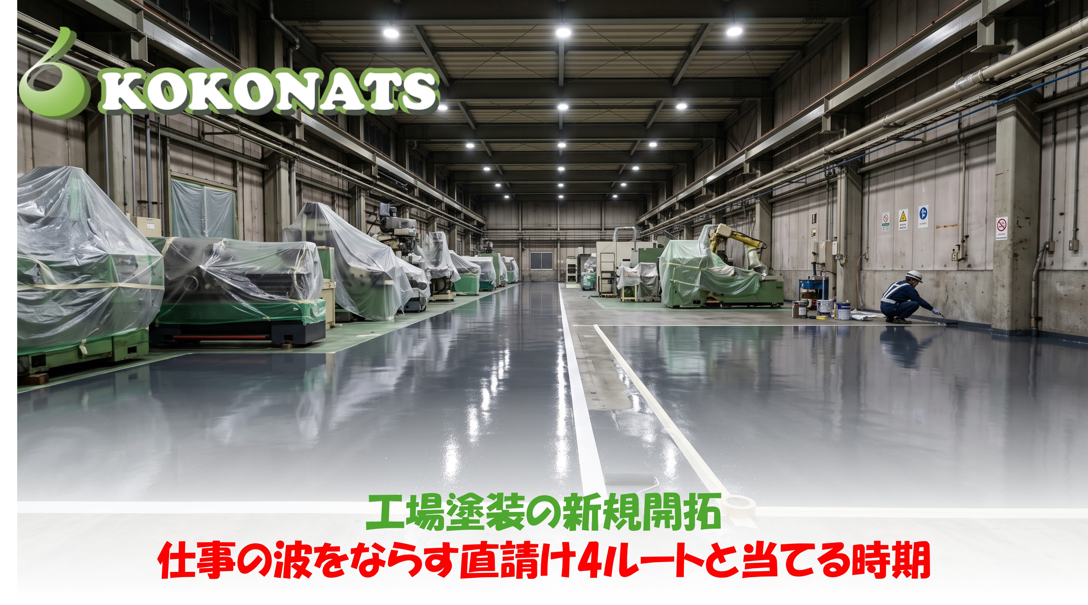 工場塗装の新規開拓|仕事の波をならす直請け4ルートと当てる時期。記事のタイトル画像