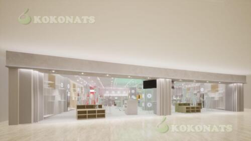 商業施設内アパレル店舗の建築パース｜モール向けファサードと店内を再現した3DCG