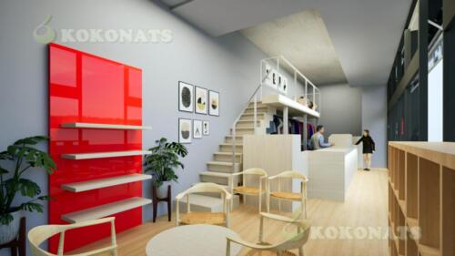 アパレル店舗 内装建築パース｜ロフト付き売場空間の3DCG可視化