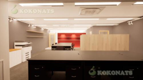 オフィス内装建築パース｜執務エリアを中心としたレイアウト計画